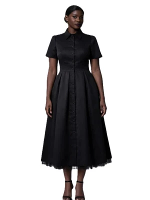 Obrázek produktu BIBI SAKALIEVA Šaty 'Open back satin midi elegant dress' černá