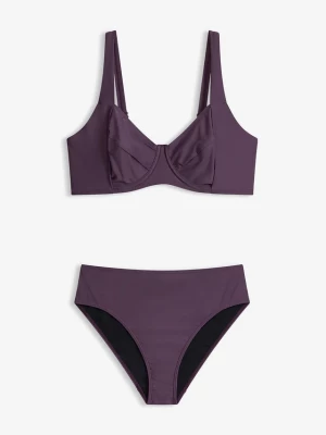 Obrázek produktu Bikini minimizer z figami z wysokim stanem lekko modelującymi sylwetkę (komplet 2-cz.) BonPrix fioletowy