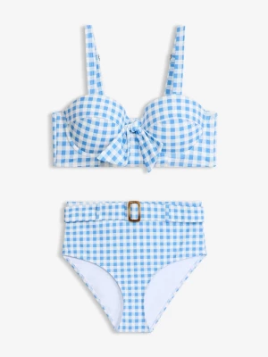 Obrázek produktu Bikini na fiszbinach + figi bikini z wysokim stanem (komplet 2-cz.) BonPrix niebieski