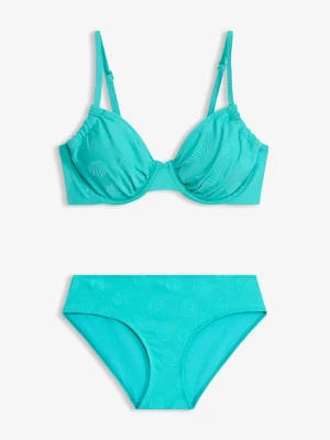 Obrázek produktu Bikini na fiszbinach z tkaniny strukturalnej (2 części) BonPrix niebieski