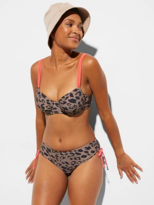 Obrázek produktu Bikini na fiszbinach z troczkami (komplet 2-cz.) BonPrix brązowy