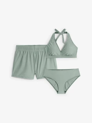 Obrázek produktu Bikini + szorty kąpielowe (3 części) BonPrix szary