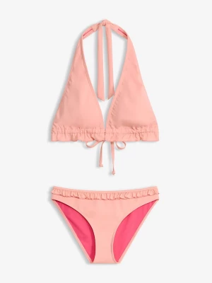 Obrázek produktu Bikini z dekoltem halter i falbanką (komplet 2-cz.) BonPrix różowy