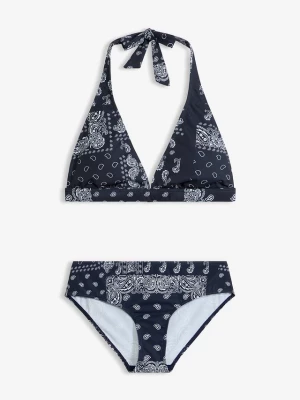 Obrázek produktu Bikini z ramiączkami wiązanymi na szyi (komplet 2-cz.) BonPrix niebieski
