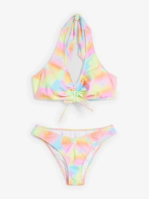 Obrázek produktu Bikini z ramiączkami wiązanymi na szyi z marszczeniem (2 części) BonPrix żółty