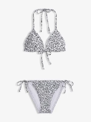 Obrázek produktu Bikini z trójkątnymi miseczkami z marszczeniem (2 części) BonPrix biały