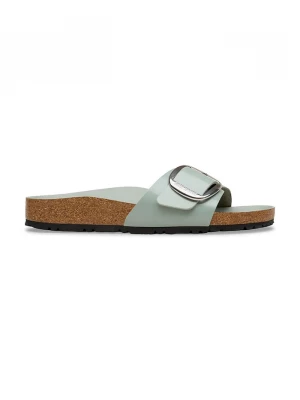 Obrázek produktu Birkenstock pantofle na plochém podpatku dámské kožené Madrid Big Buckle zelená