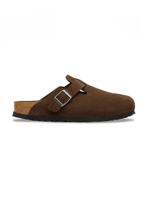 Obrázek produktu Birkenstock pantofle na plochém podpatku semišové Boston SFB LEVE hnědá