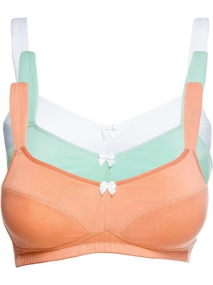 Obrázek produktu Biustonosz bez fiszbinów z bawełną (3 sztuki) BonPrix zielony