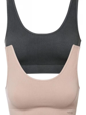 Obrázek produktu Biustonosz bezszwowy bustier Feel Comfort w prążek (2 szt.) BonPrix szary