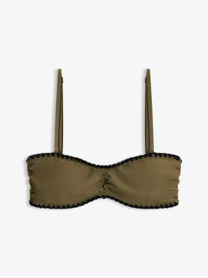 Obrázek produktu Biustonosz bikini bandeau z haftem BonPrix zielony