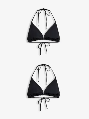 Obrázek produktu Biustonosz bikini z trójkątnymi miseczkami (2 szt.) BonPrix czarny
