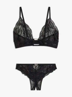 Obrázek produktu "Biustonosz bralette + stringi ""ouvert"" (2 części)" BonPrix czarny