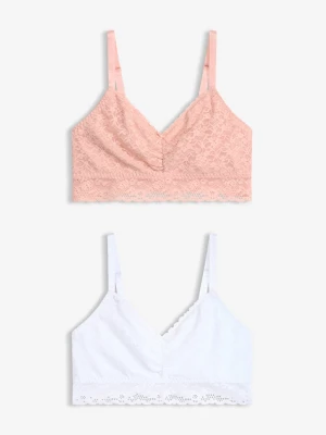 Obrázek produktu Biustonosz bustier z delikatną koronką (2 szt.) BonPrix różowy