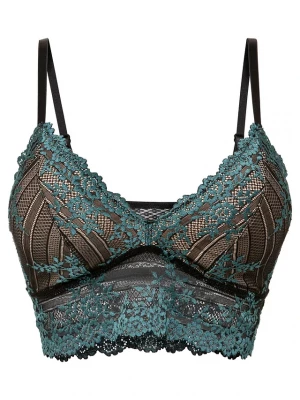 Obrázek produktu Biustonosz bustier z dwukolorowej koronki BonPrix niebieski