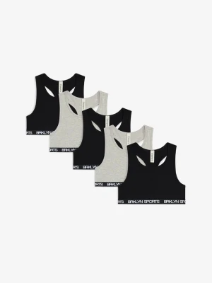 Obrázek produktu Biustonosz bustier z elastycznej mieszanki bawełny organicznej (5 szt.) BonPrix szary