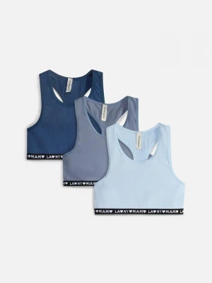 Obrázek produktu Biustonosz bustier z miękką bawełną (3 szt.) BonPrix niebieski