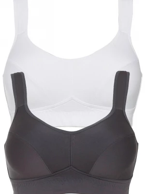 Obrázek produktu Biustonosz sportowy, średni stopień podtrzymywania biustu (2 szt.) BonPrix szary