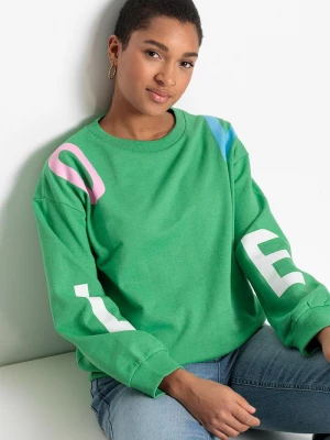 Obrázek produktu Bluza oversize z miękkiej mieszanki bawełny BonPrix zielony