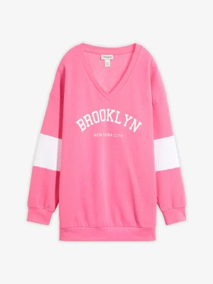Obrázek produktu Bluza oversize z mieszanki bawełny BonPrix różowy