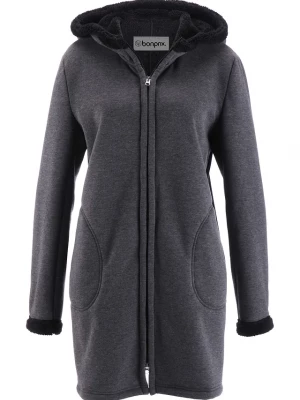 Obrázek produktu Bluza rozpinana z kapturem z podszewką barankiem BonPrix szary