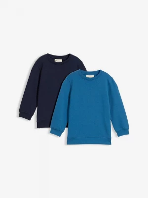 Obrázek produktu Bluza z miękkiego materiału z bawełną (2 szt.) BonPrix niebieski