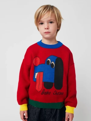 Obrázek produktu Bobo Choses Dětský bavlněný svetr Doggy Mate červená