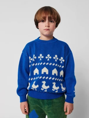 Obrázek produktu Bobo Choses Dětský bavlněný svetr Farm jacquard modrá