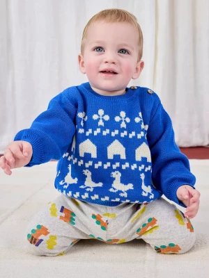 Obrázek produktu Bobo Choses Dětský bavlněný svetr Farm jaquard modrá