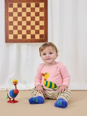 Obrázek produktu Bobo Choses Kojenecké body Bobo Choses Stripped Duck růžová