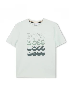 Obrázek produktu BOSS Dětské bavlněné tričko BOSS tyrkysová