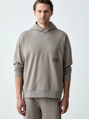Obrázek produktu BOSS Green mikina s kapucí pánská s bavlnou SW_Hoodie béžová