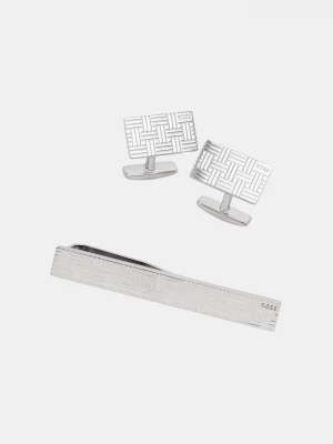 Obrázek produktu BOSS manžetové knoflíčky pánské B-TEXTUREDSET-TIE stříbrná