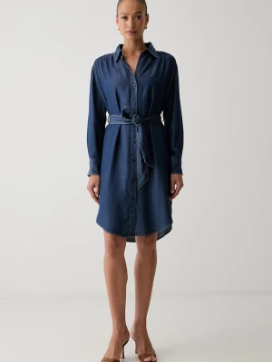 Obrázek produktu BOSS Orange šaty z lyocellu C_Delegant_1 námořnická modř