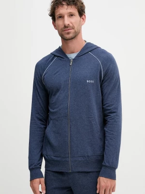 Obrázek produktu BOSS rozepínací mikina s kapucí pánská bavlněná s elastanem Mix&Match Jacket H modrá