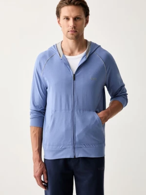 Obrázek produktu BOSS rozepínací mikina s kapucí pánská bavlněná s elastanem Mix&Match Jacket H modrá
