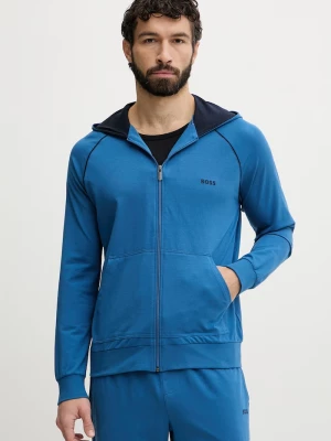Obrázek produktu BOSS rozepínací mikina s kapucí pánská bavlněná s elastanem Mix&Match Jacket H modrá
