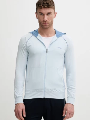 Obrázek produktu BOSS rozepínací mikina s kapucí pánská bavlněná s elastanem Mix&Match Jacket H modrá