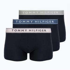 Obrázek produktu Boxerky Tommy Hilfiger Trunk WB 3 pairs purple pink / antique silverer / aegean sea Černá