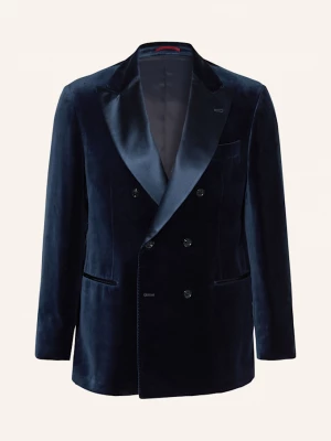 Obrázek produktu Brunello Cucinelli Smokingové Sako Regular Fit Ze Sametu S Hedvábím cup32 copiativo+blu colorato