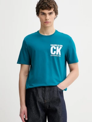 Obrázek produktu Calvin Klein Bavlněné tričko Calvin Klein tyrkysová