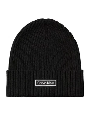Obrázek produktu Calvin Klein Čepice Patch Chunky Rib Cotton Beanie LV04D8053G Černá