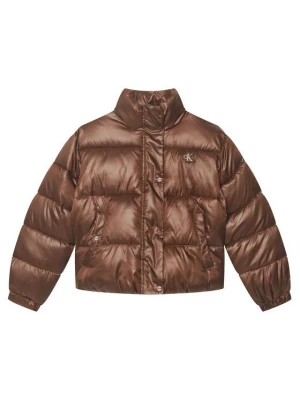 Obrázek produktu Calvin Klein Jeans Bunda pro přechodné období Minime Shiny Short Puffer LVCKTJM01G Hnědá Regular Fit