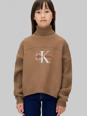 Obrázek produktu Calvin Klein Jeans Dětský bavlněný svetr Calvin Klein Jeans hnědá
