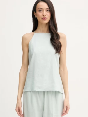 Obrázek produktu Calvin Klein Jeans halenka na ramínka dámská se lnem tyrkysová