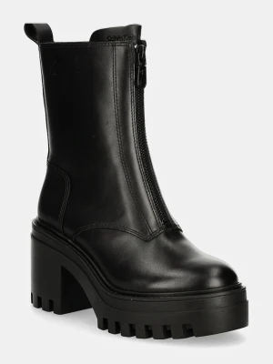 Obrázek produktu Calvin Klein Jeans Kožené kotníkové boty CHUNKY HEELED ZIP BOOT LTH černá