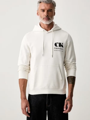 Obrázek produktu Calvin Klein Jeans mikina kapucí pánská bavlněná béžová