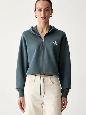 Obrázek produktu Calvin Klein Jeans mikina s kapucí dámská bavlněná zelená