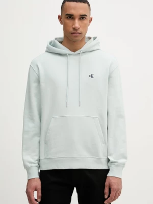 Obrázek produktu Calvin Klein Jeans mikina s kapucí pánská bavlněná tyrkysová
