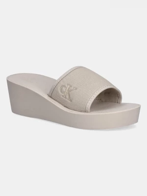 Obrázek produktu Calvin Klein Jeans Pantofle BEACH WEDGE SLIDE CANVAS béžová